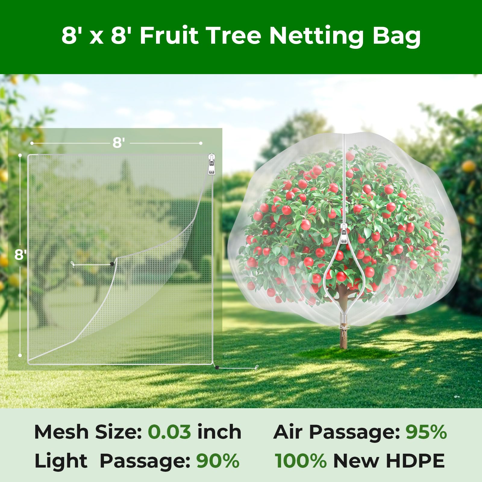 Garden Tailor barrier net guards against birds, squirrels, and cicadas without heavy installation.