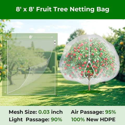 Garden Tailor barrier net guards against birds, squirrels, and cicadas without heavy installation.