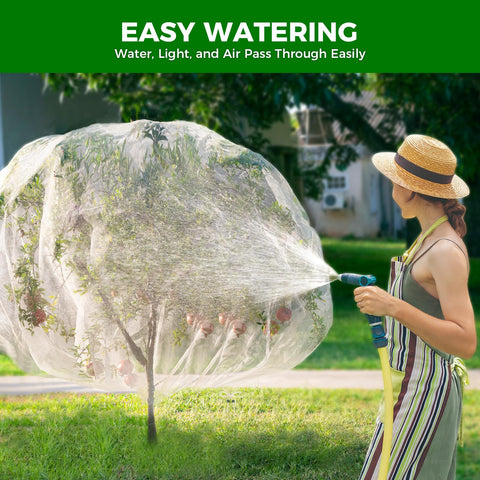 Garden Tailor blueberry netting with fine mesh protects berries while letting light through.