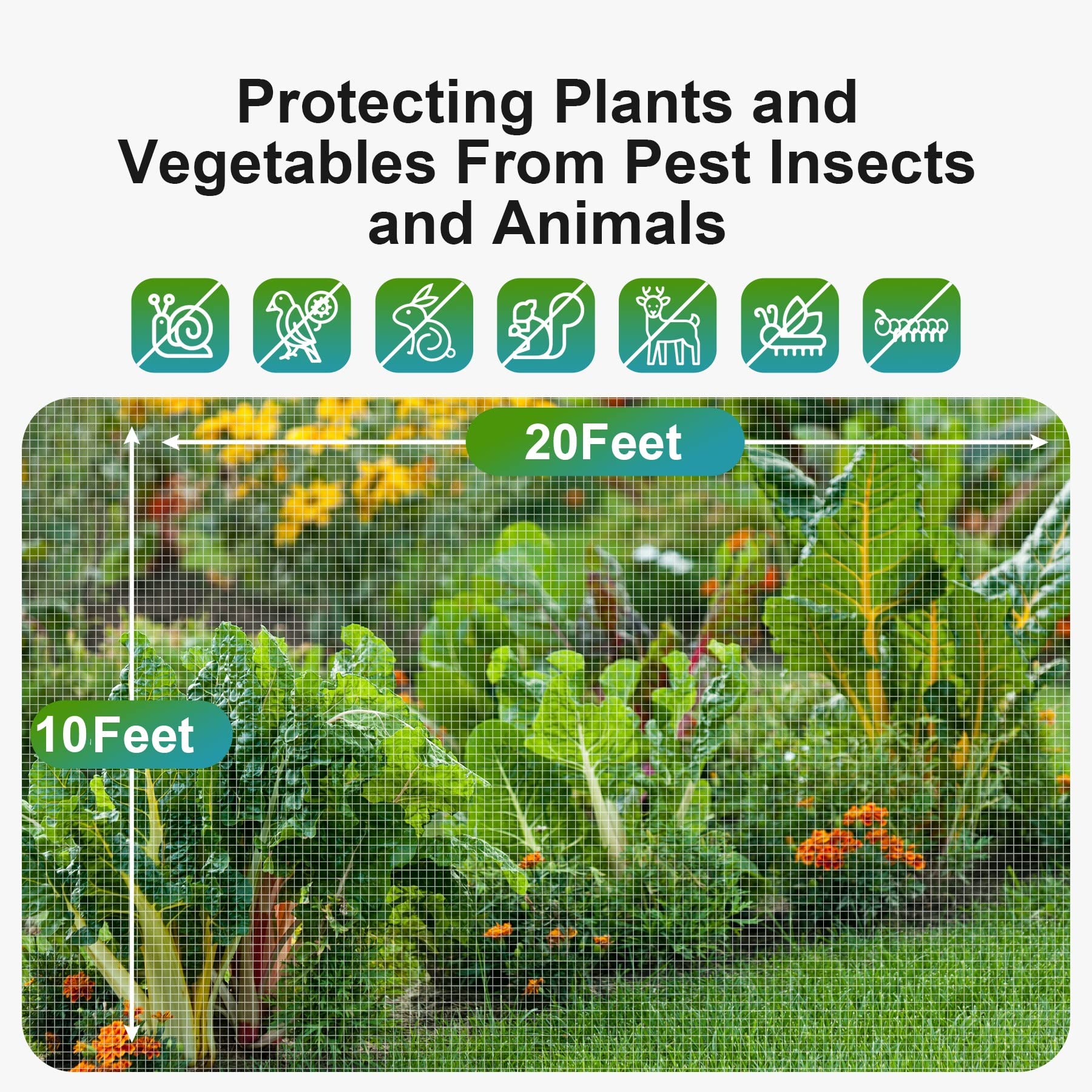 Garden Tailor row cover fine mesh shields vegetables from insects while watering.