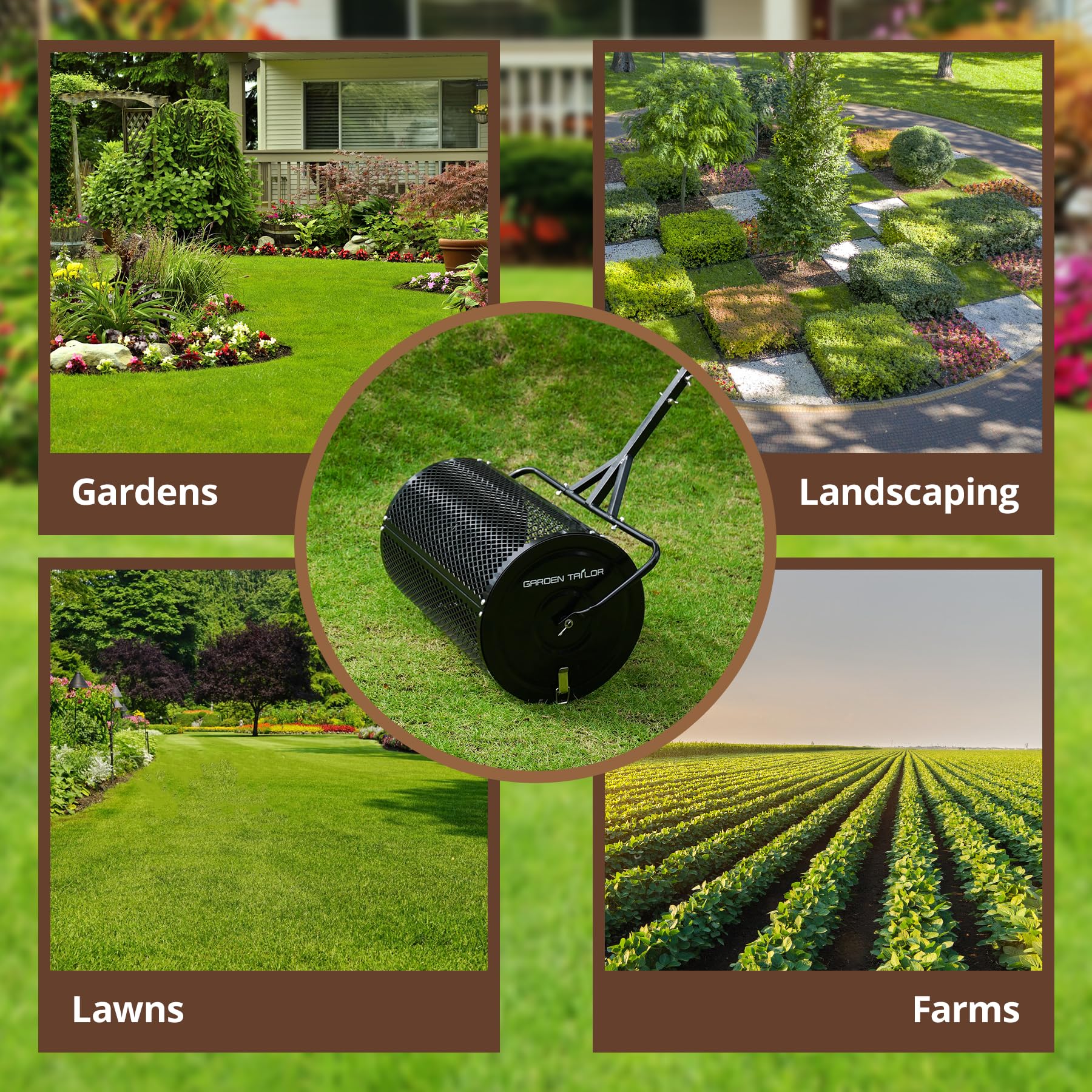 Garden Tailor side latches aid smooth spreading on slopes and uneven ground