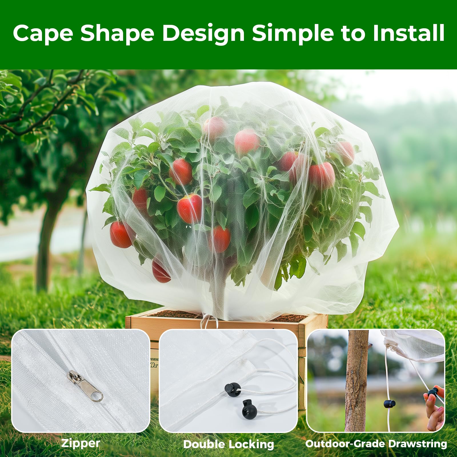 Garden Tailor tomato netting provides 8x8 coverage with airflow for healthy growth.