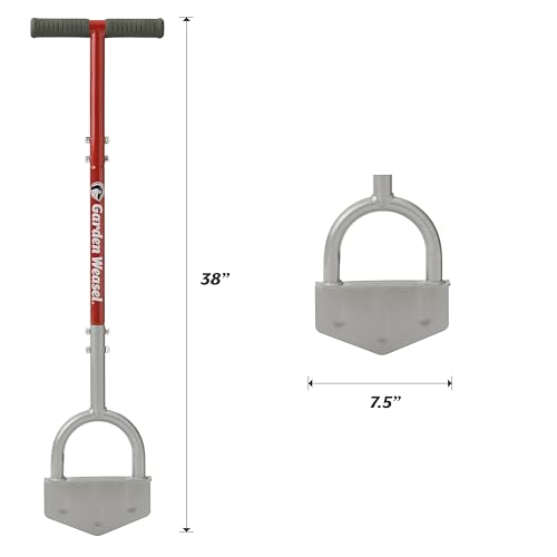 Garden Weasel Edger-Chopper blade closeup highlights sharp tempered steel edge