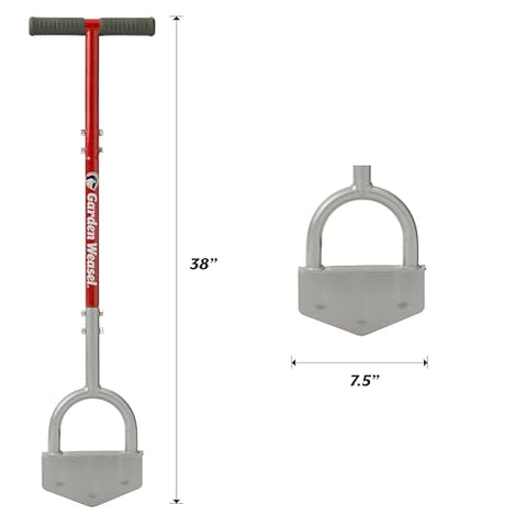 Garden Weasel Edger-Chopper blade closeup highlights sharp tempered steel edge