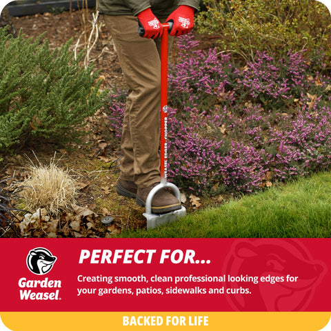 Garden Weasel Edger-Chopper edging-blade enabling effortless ground penetration.