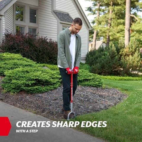Garden Weasel Edger-Chopper footplate closeup shows stability and leverage