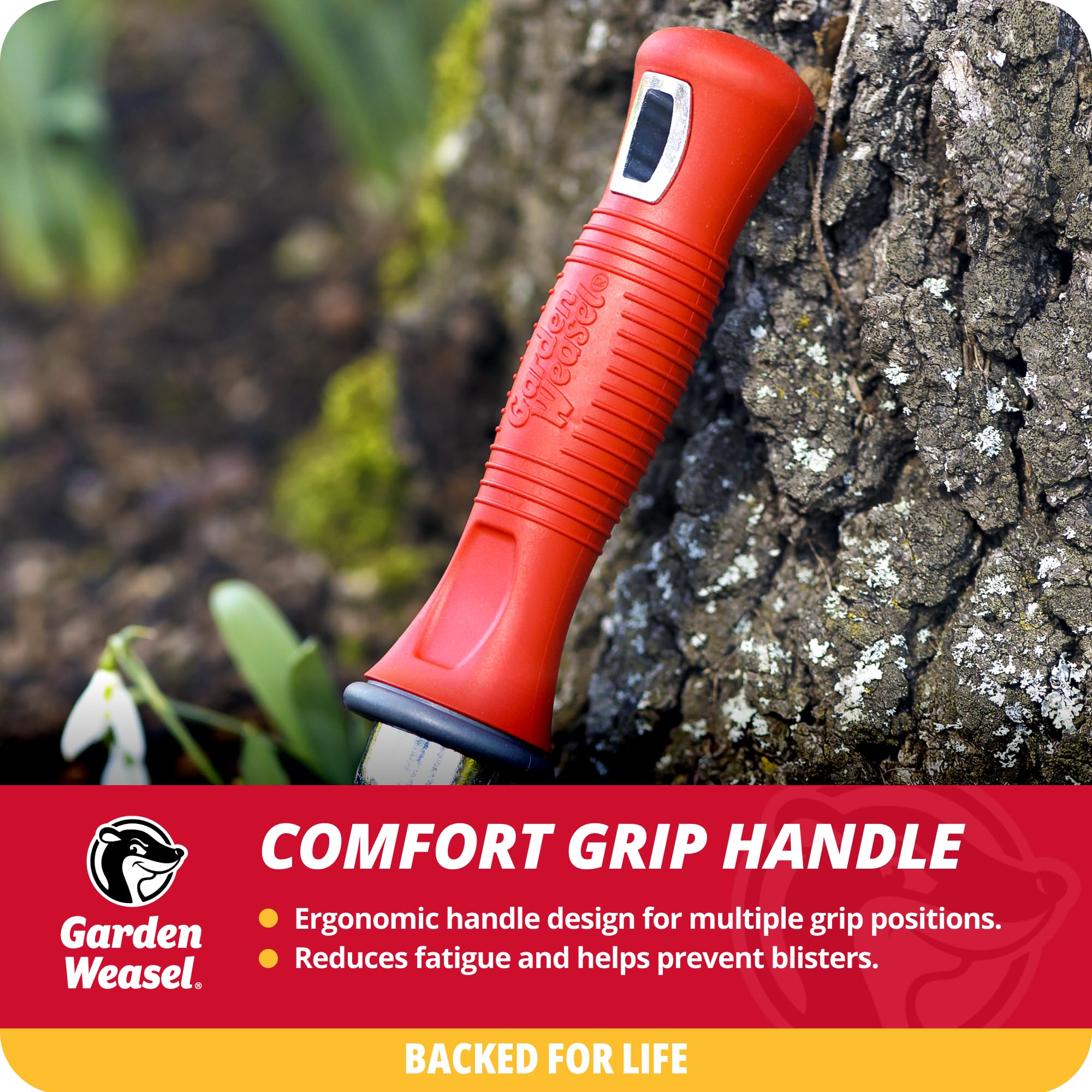Garden Weasel Potting Scoop large scoop with tall sides minimizes spills.