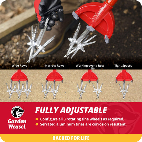 Garden Weasel USA assembled label emphasizes trusted, long lasting construction.