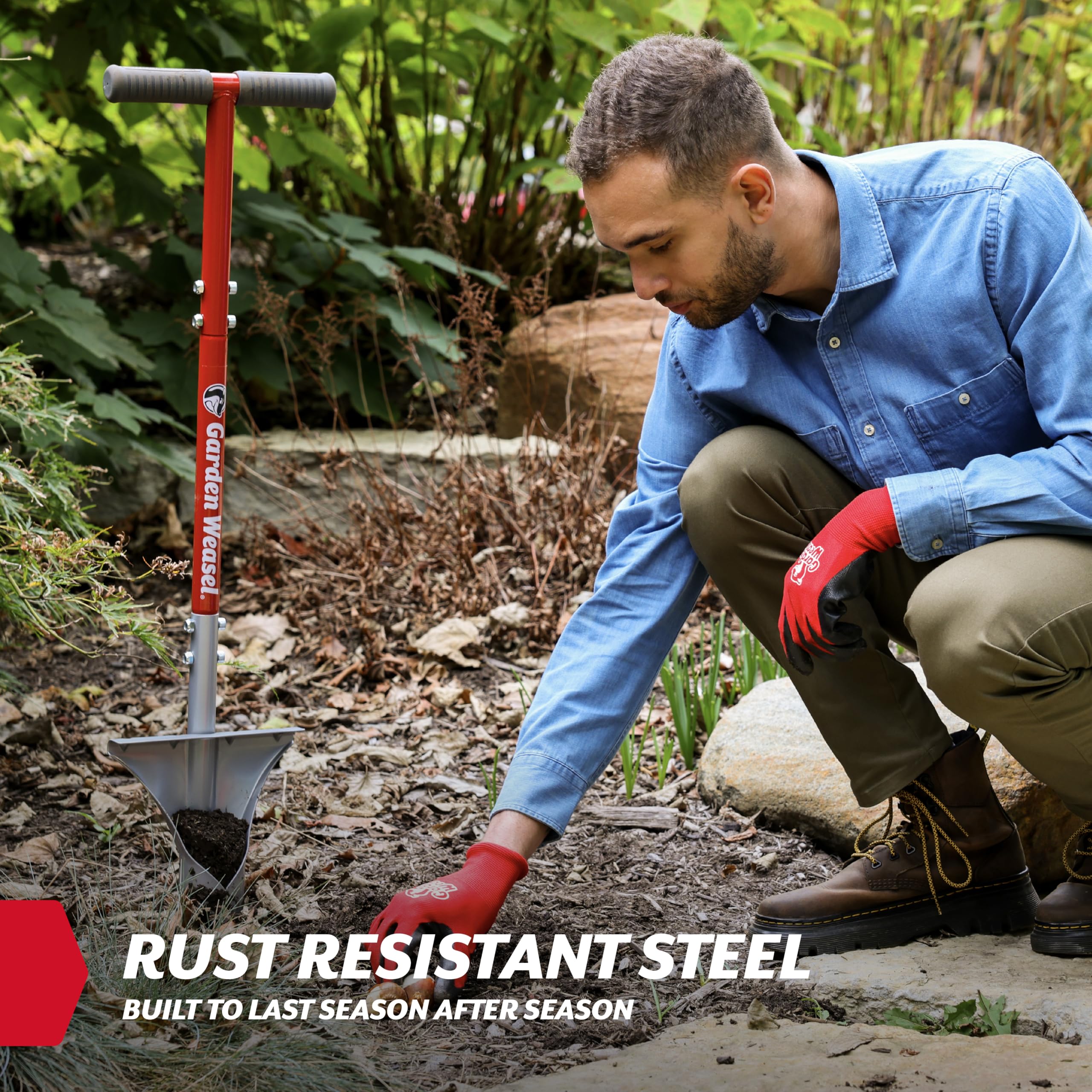 GARDEN WEASEL soil plug ejection keeps the planting line tidy