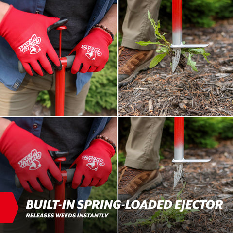 Garden Weasel WeedPopper stand-up design saves bending and back strain.