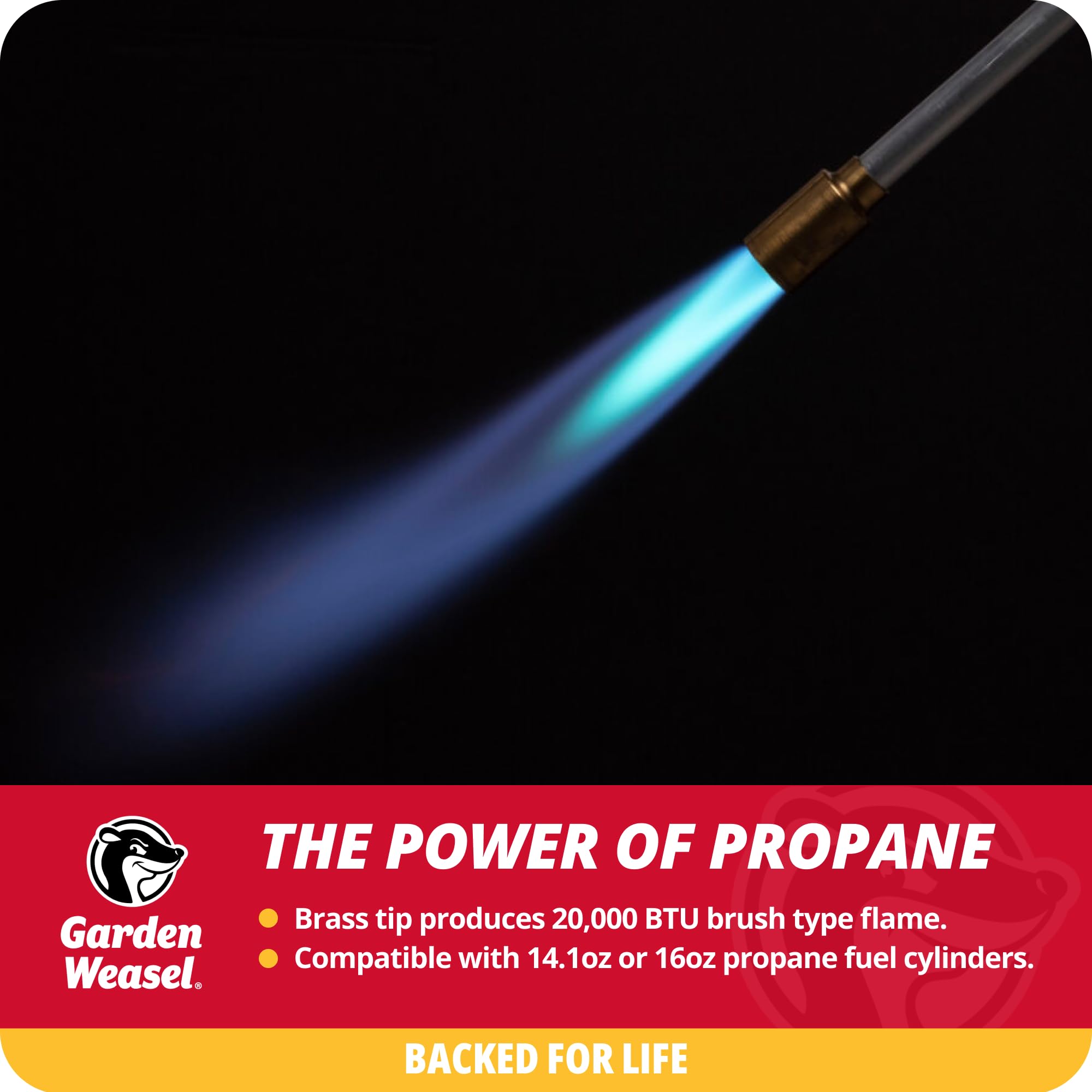 Garden Weasel WeedTorch safety tips with nearby water handy