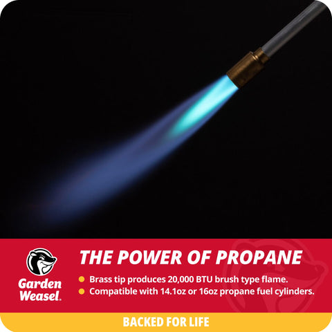 Garden Weasel WeedTorch safety tips with nearby water handy