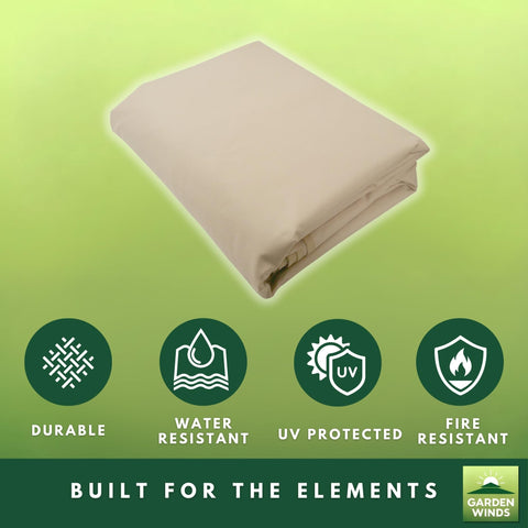 Garden Winds beige canopy top includes 1-year warranty and US support.