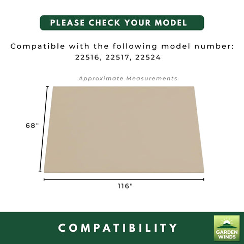 Garden Winds replacement canopy top beige demonstrates top-only design for easy swaps.