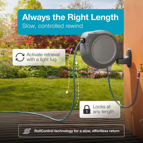 180-degree wall bracket enables flexible watering directions.