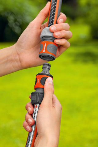 Gardena extension joint provides a durable waterproof connection for reliable hose runs