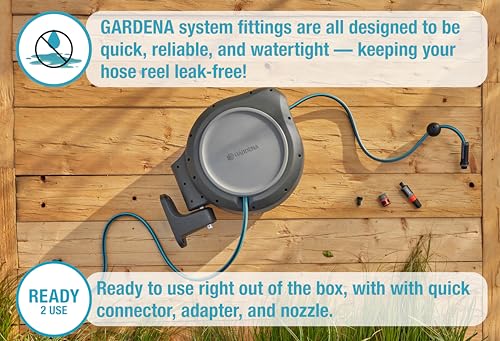 Gardena hose guide installed to prevent tangling around corners