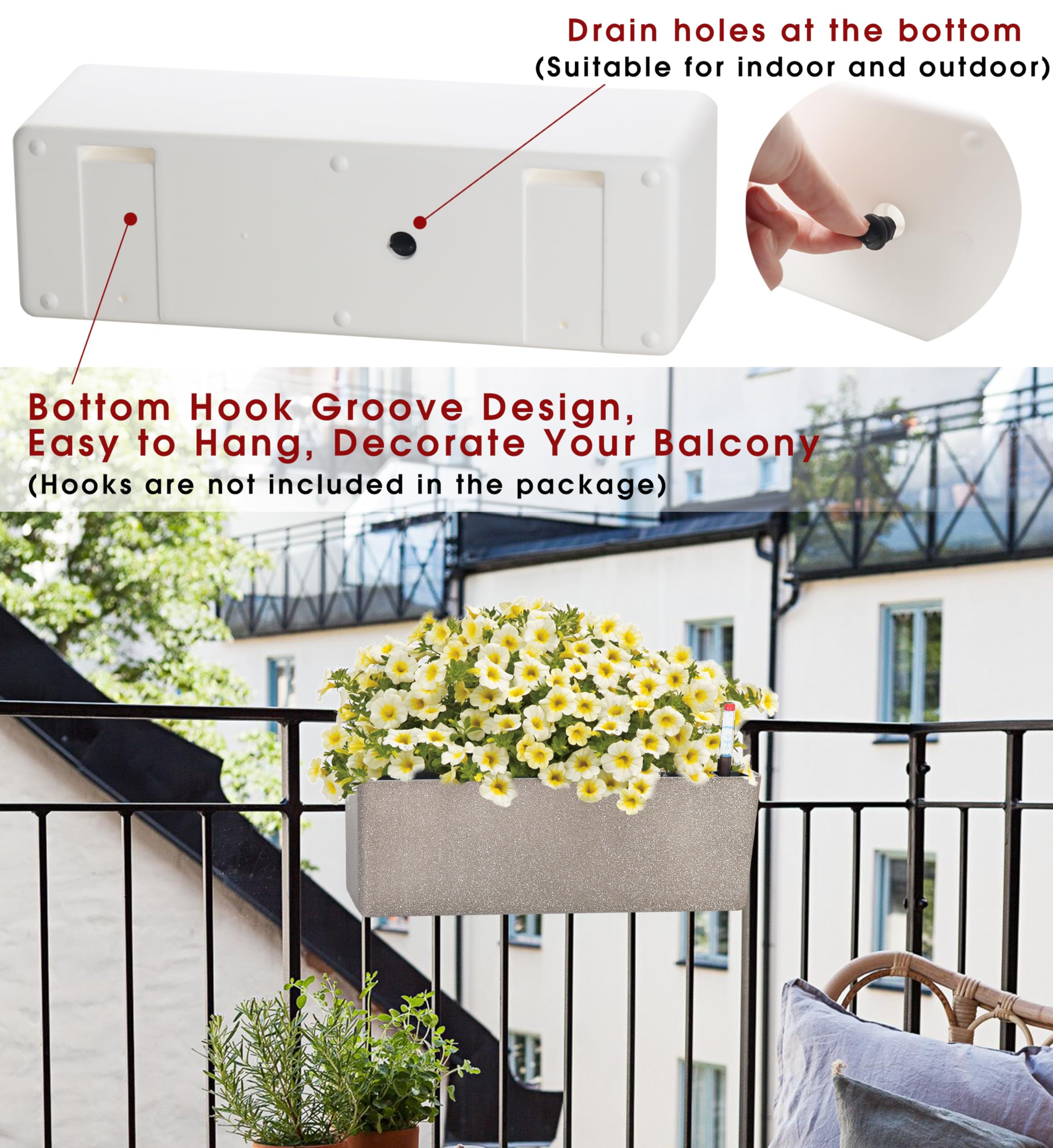 GardenBasix elongated self-watering planter office desk greenery provides compact decor