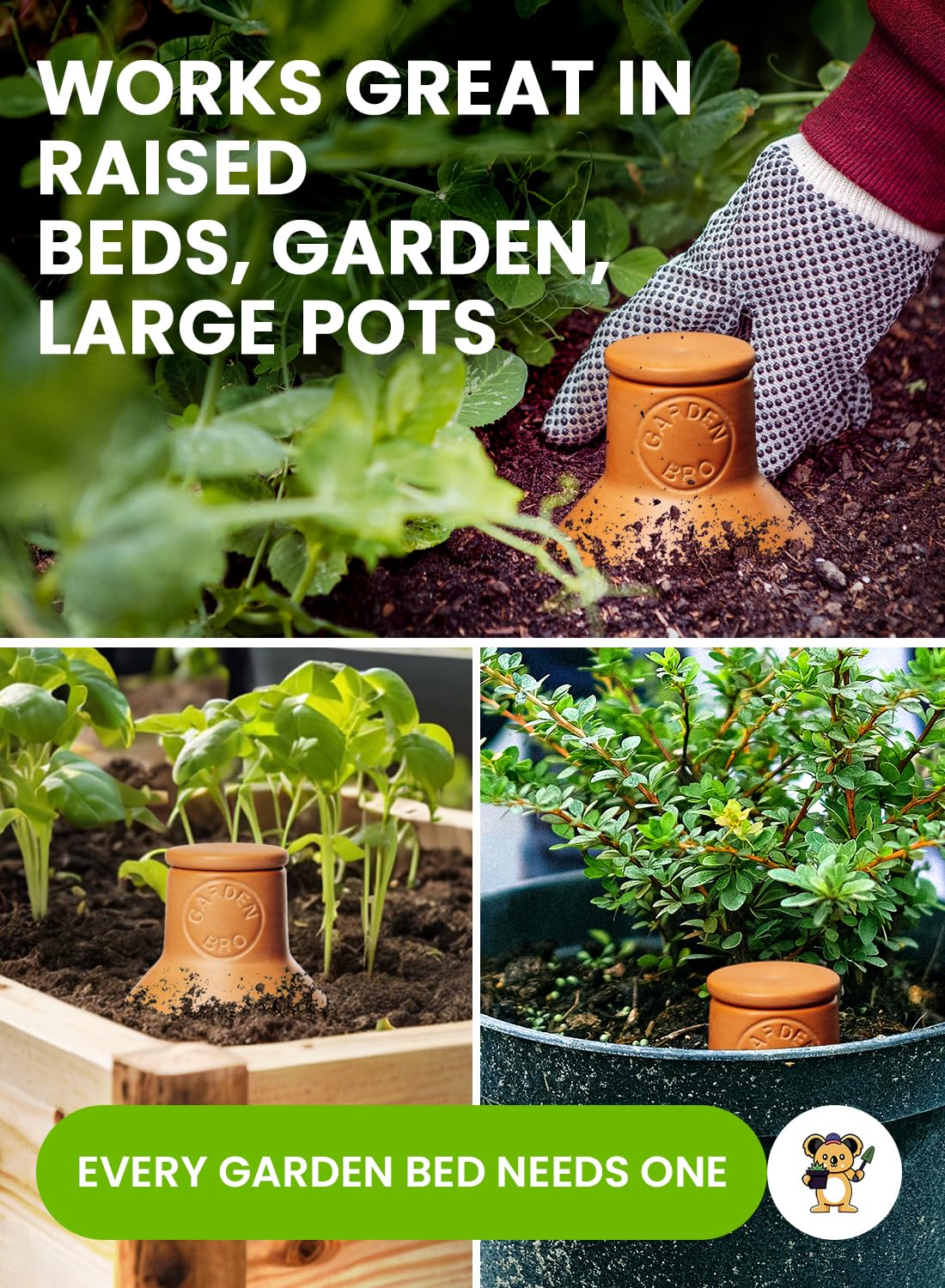 Gardenbro Olla Pot XL close-up of the snug lid blocking debris