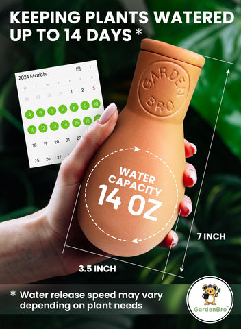 Gardenbro 14oz pots extend watering intervals for outdoor planters