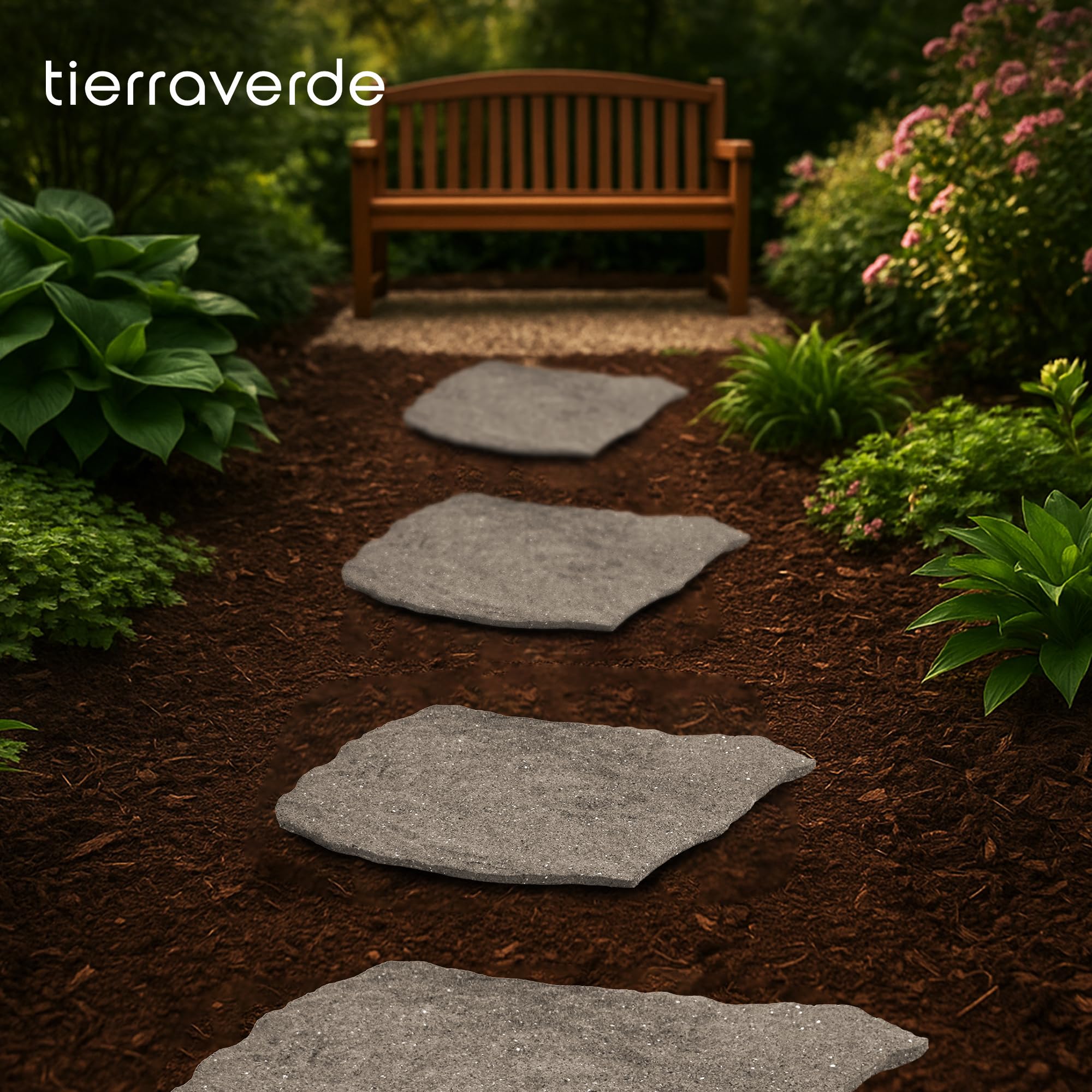 Garden Central TierraVerde decorative grey stones for garden walkways and borders.