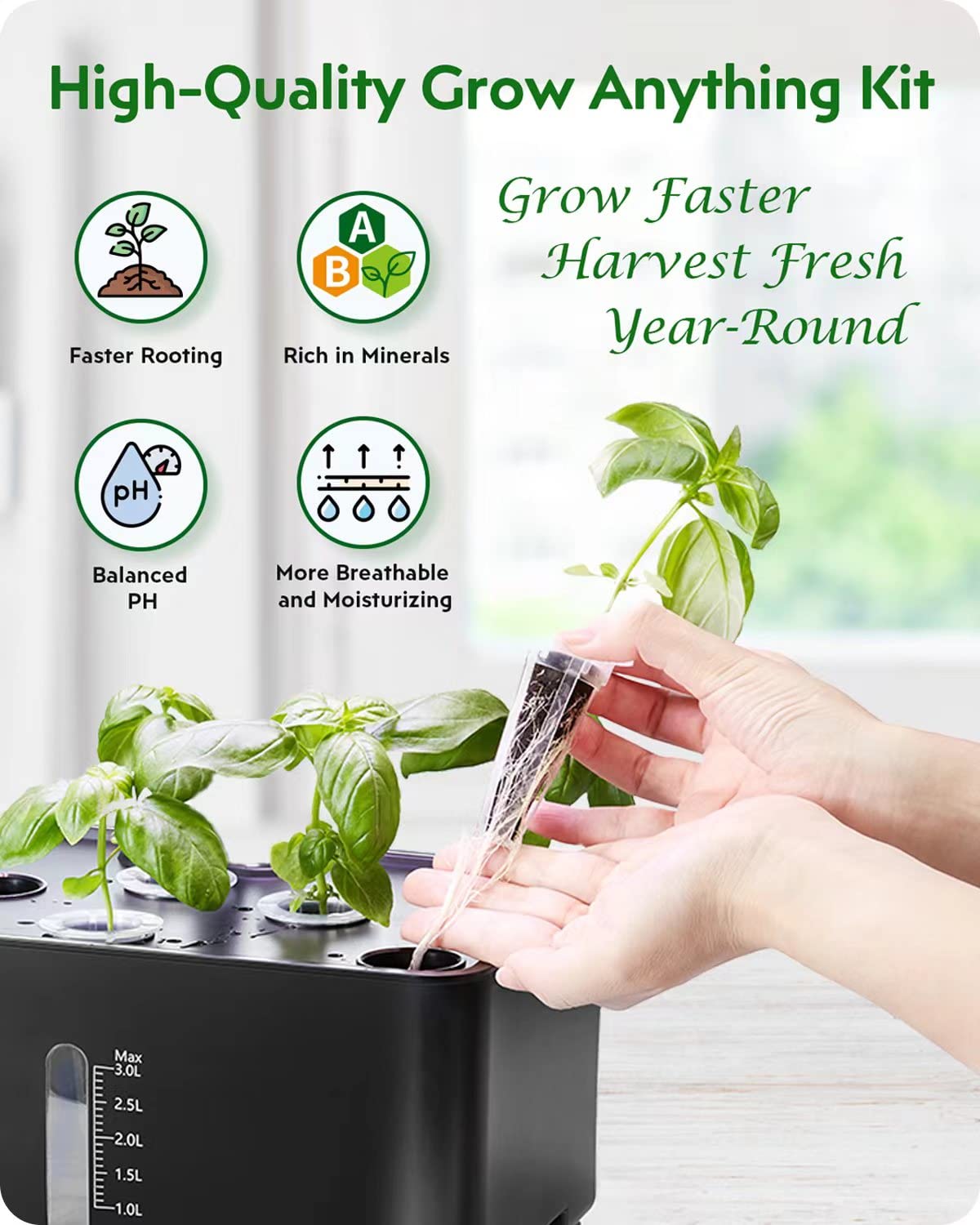 GARDENCUBE grow sponges 40-pack shown for mineral-rich root support.