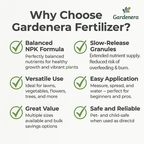 Lawn treated with Gardenera 10-10-10 supports healthy roots and growth.