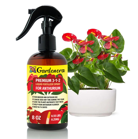 Gardenera Anthurium spray bottle closeup delivering a fine mist for vibrant blooms