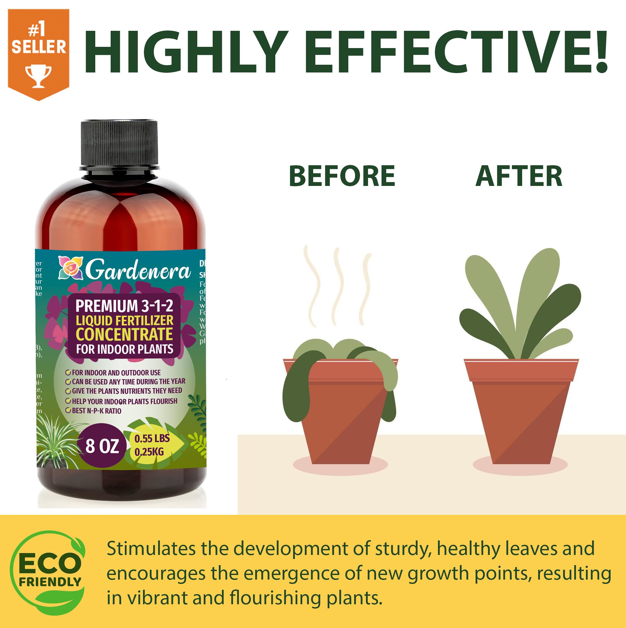 Gardenera 3-1-2 formula label closeup highlighting organic bonsai nutrition