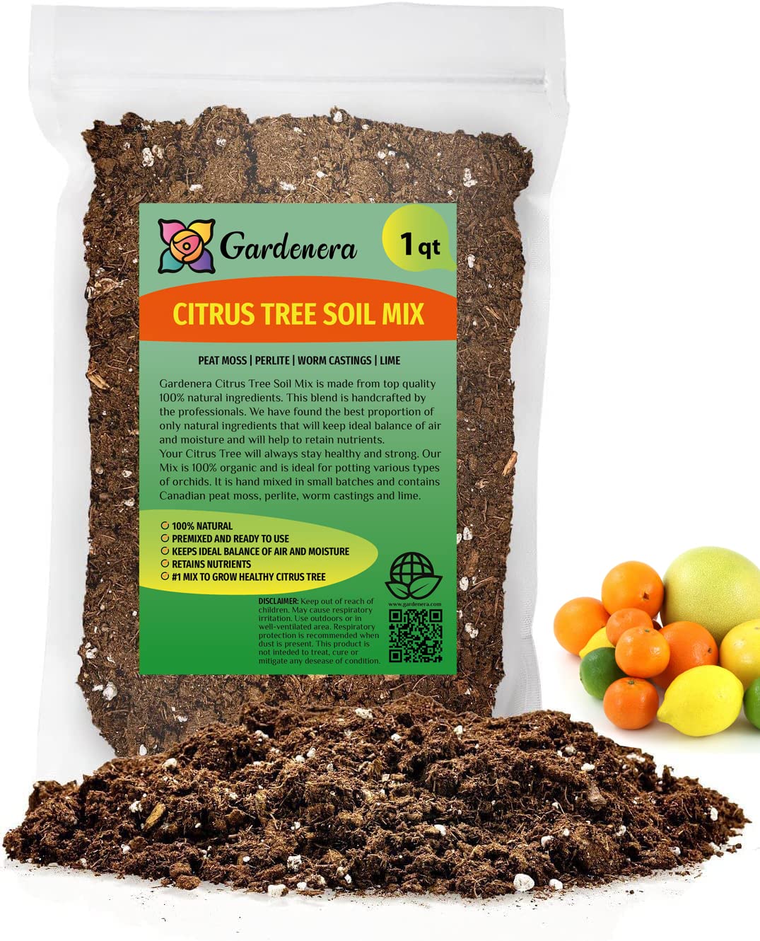 Gardenera citrus tree potting soil mix in a bag for indoor planting and healthy roots