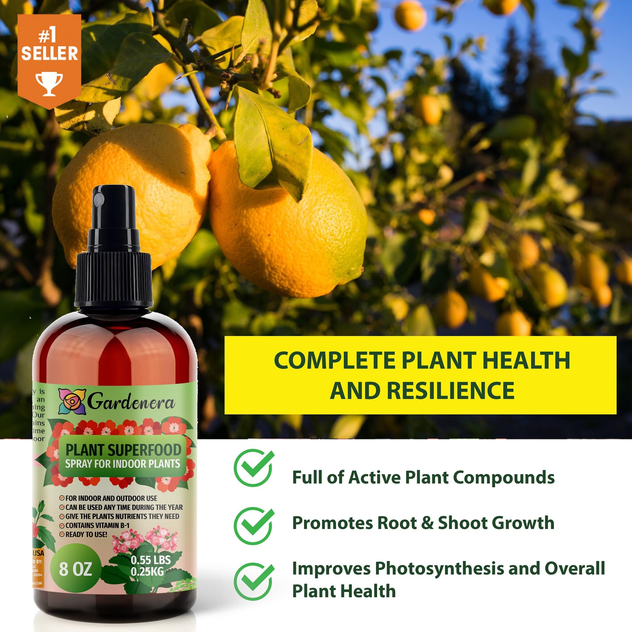 Gardenera spray supports indoor/outdoor bamboo growth in home or garden.