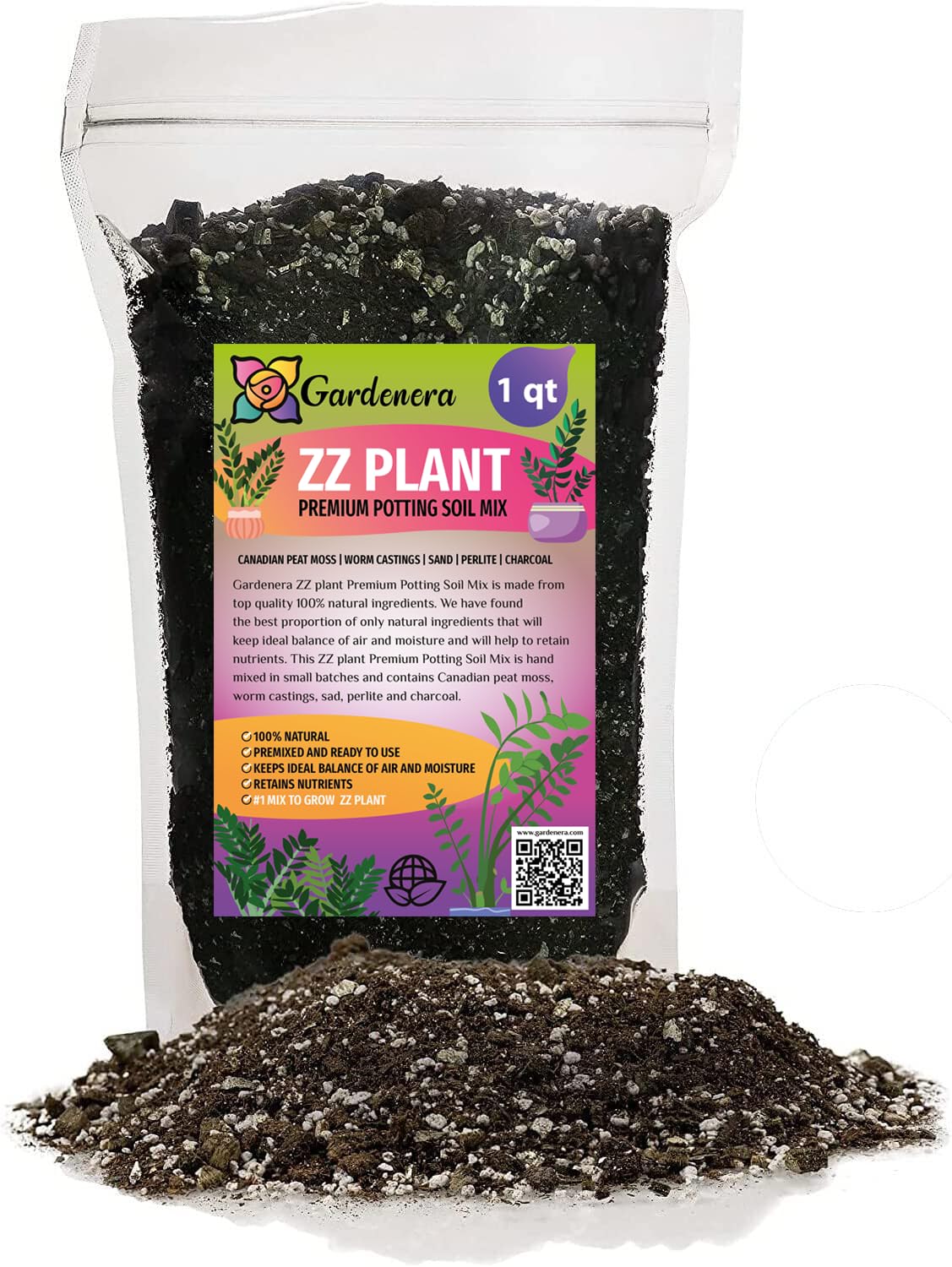 Gardenera ZZ Plant potting mix bag showing a rich blend for robust growth.
