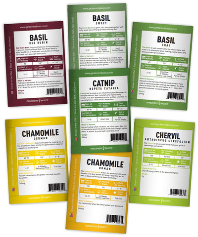 Gardeners Basics apothecary and homestead seeds for DIY remedies.