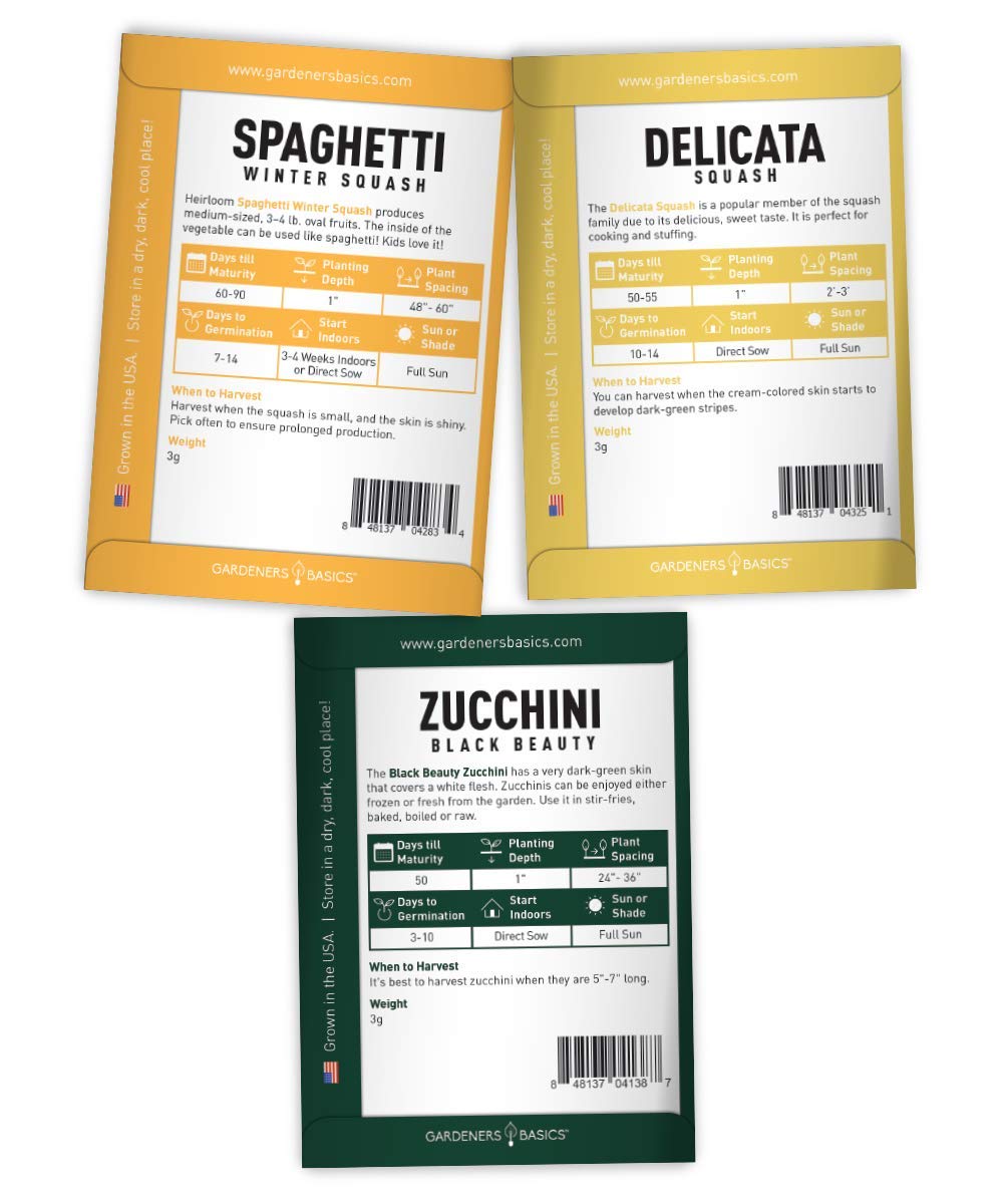 Gardeners Basics Black Beauty zucchini seeds packet for prolific harvest