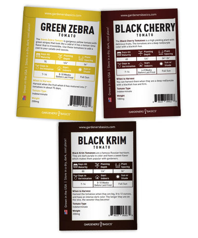 Gardeners Basics Black Krim heirloom tomato seeds for rich flavor and strong yields.