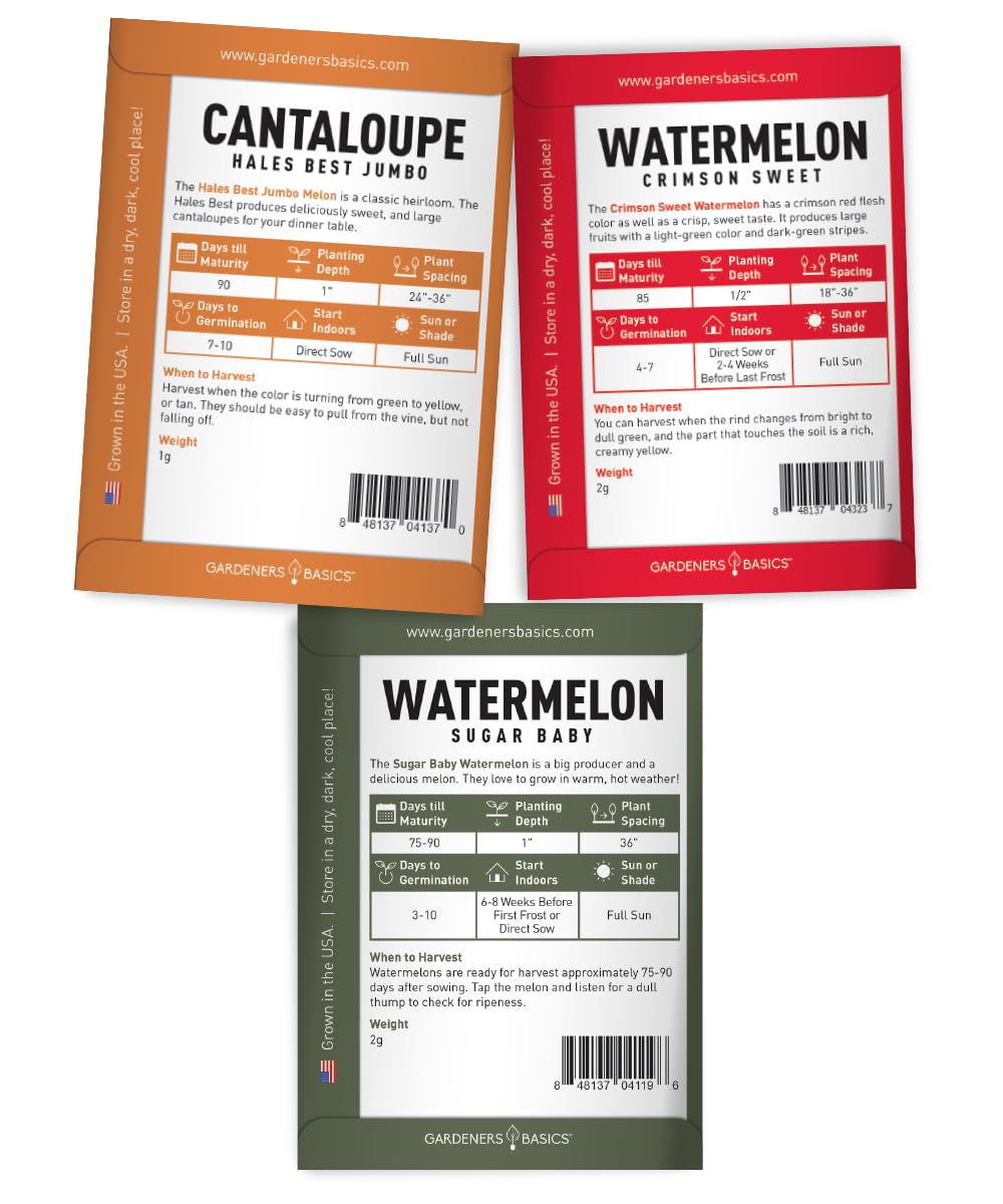 Gardeners Basics Crimson Sweet Watermelon seeds for juicy home harvests.