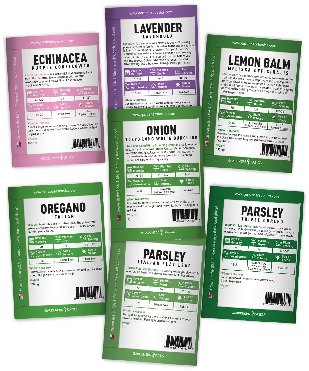 Gardeners Basics family-owned brand seeds, packed in the USA.