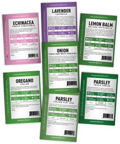 Gardeners Basics family-owned brand seeds, packed in the USA.