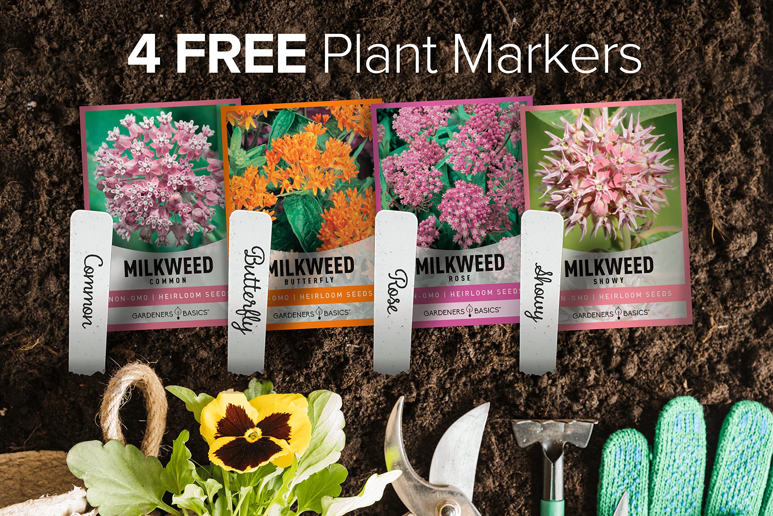 Gardeners Basics Milkweed Common Seeds for colorful, natural-looking beds.
