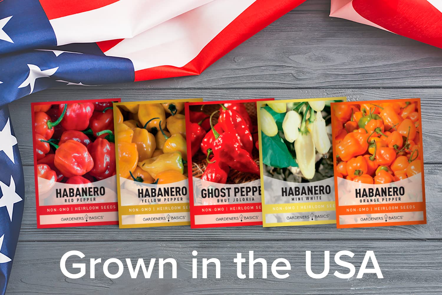Gardeners Basics orange habanero seeds for bright spicy peppers