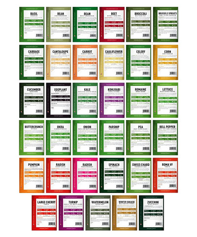 Gardeners Basics 35-variety assortment with seed packets ready for easy planting.