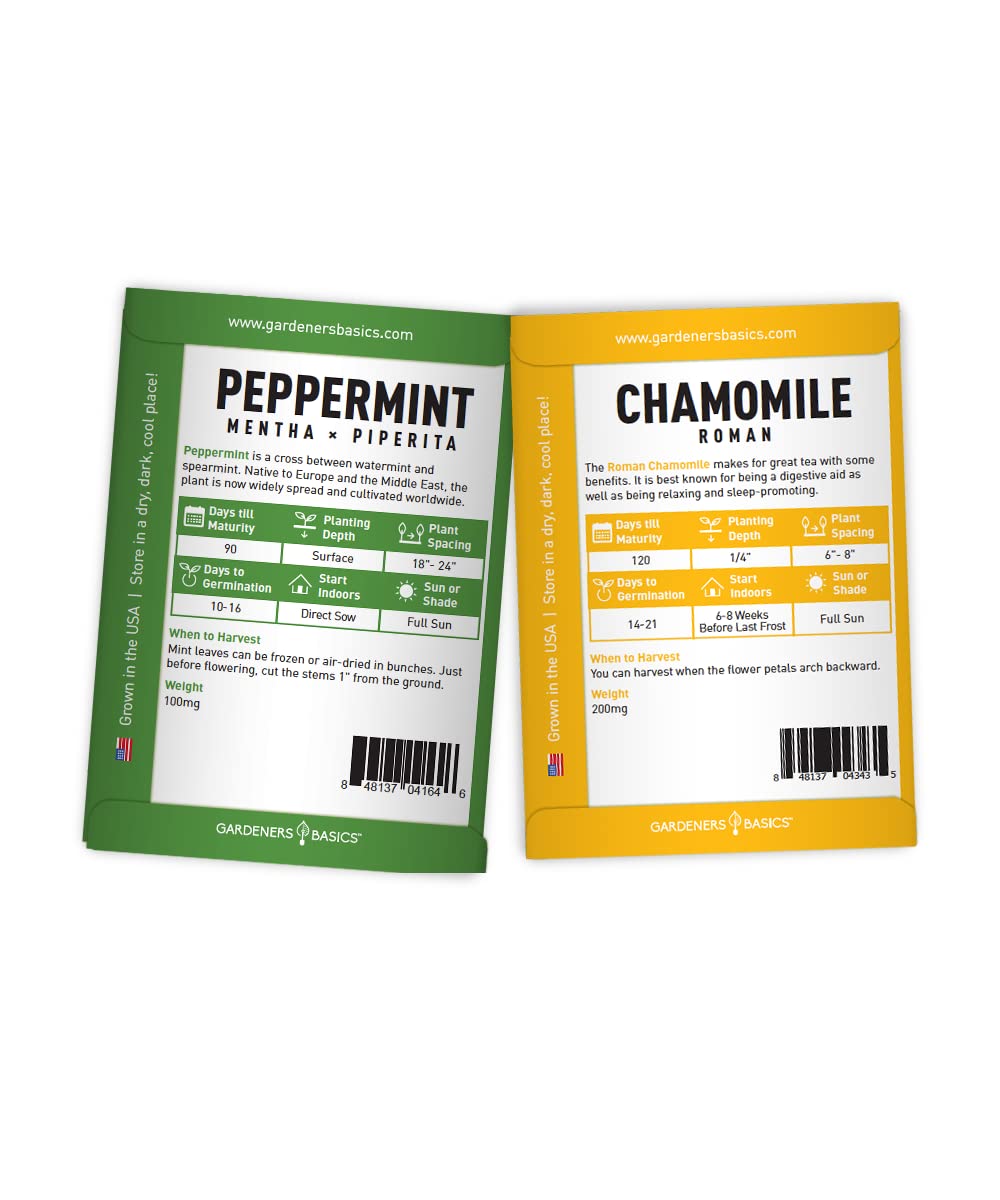 Gardeners Basics peppermint seeds for refreshing homegrown tea and cooking.