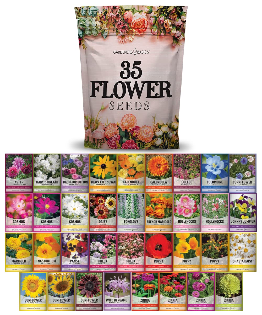 Gardeners Basics seed packets in paper envelopes for organized sowing