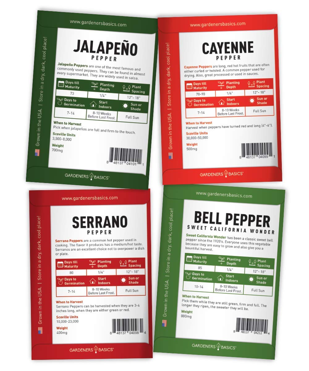 Gardeners Basics serrano pepper seeds for bright, zingy peppers in containers