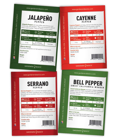 Gardeners Basics serrano pepper seeds for bright, zingy peppers in containers
