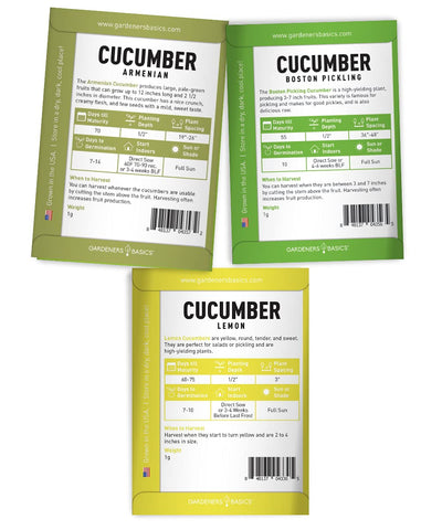 Gardeners Basics Spacemaster cucumber seeds for small-space containers