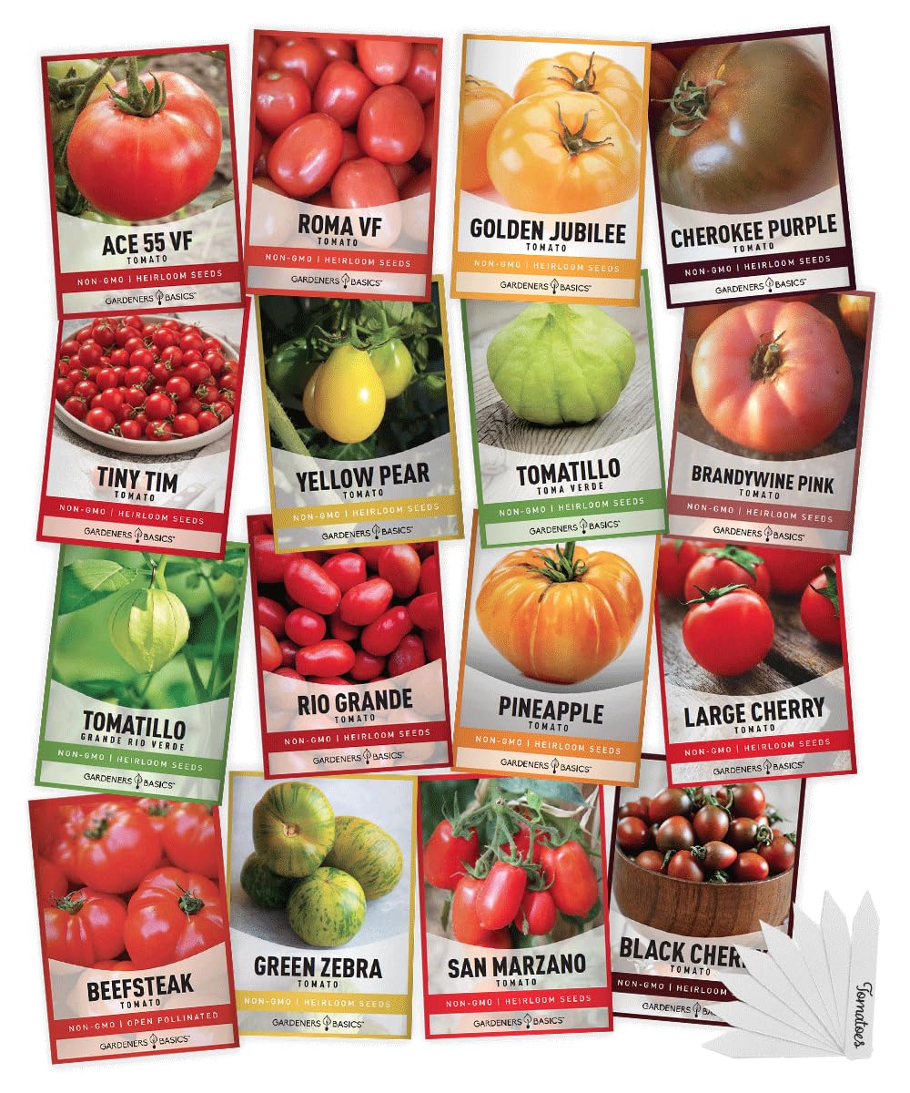 Gardeners Basics Tiny Tim tomato seeds for compact container gardens.