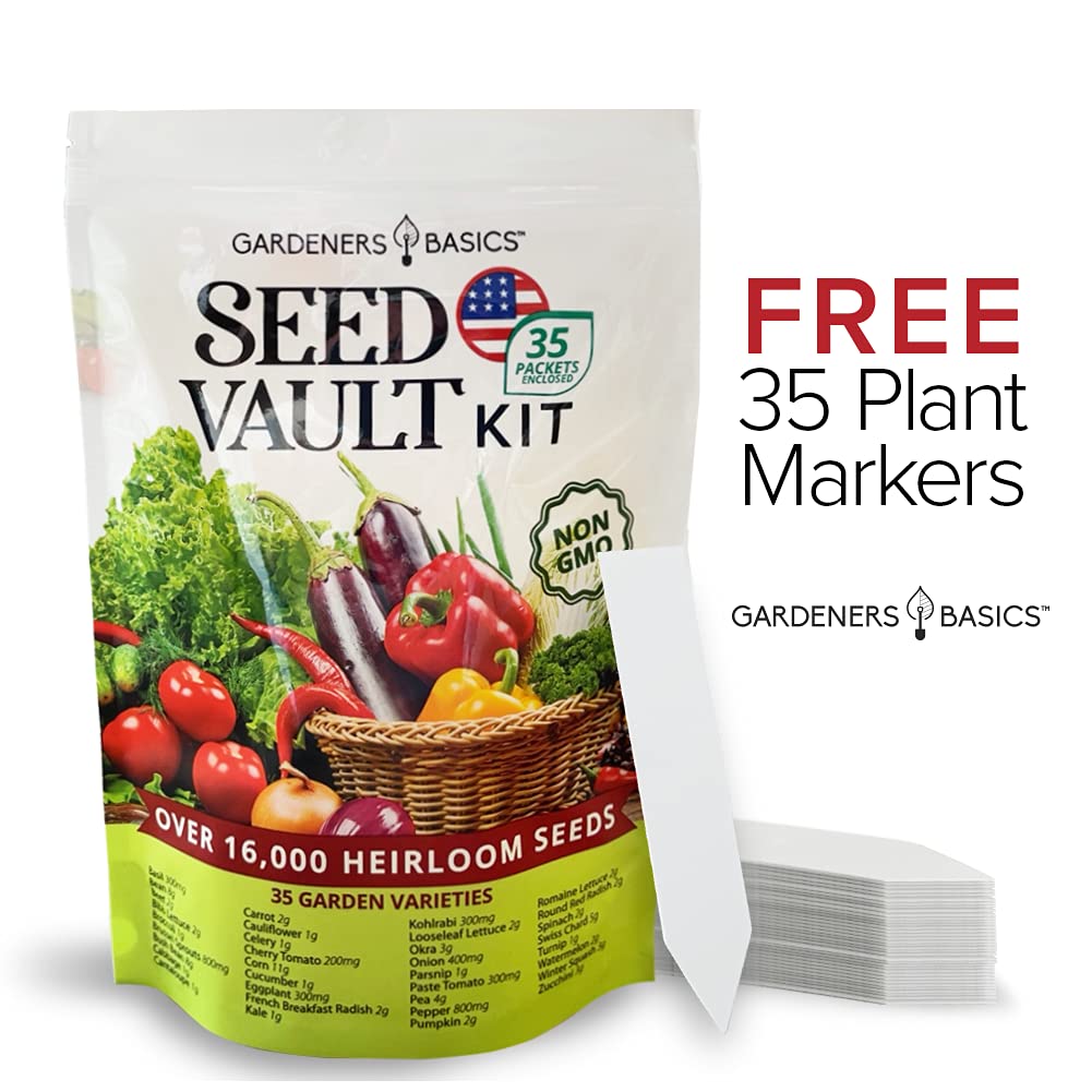 Gardeners Basics USA-sourced seed bank product image promotes quality and transparency.