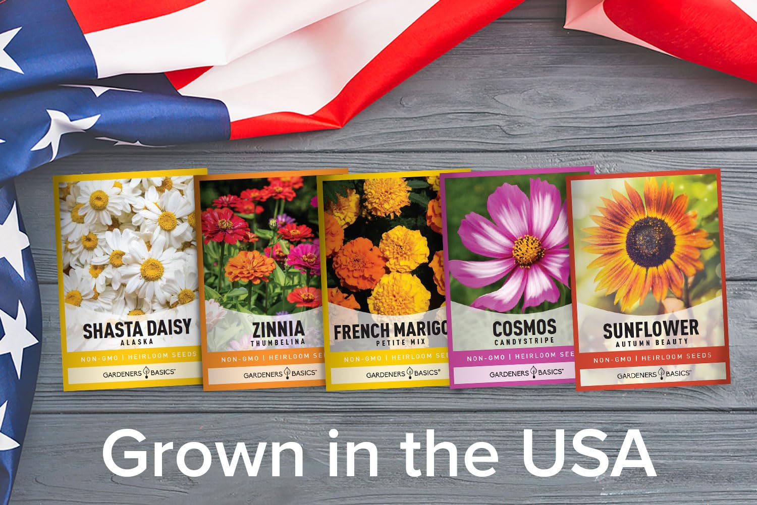 Gardeners Basics USA-grown heirloom seeds support seed-saving for future plantings.