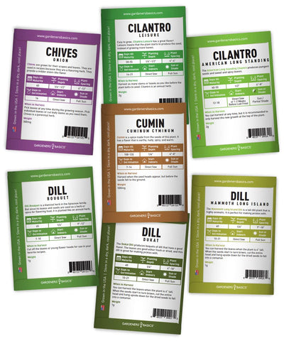 Gardeners Basics USA-grown heirloom seeds ensure freshness and storage longevity.